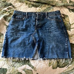 Old Navy Higher High Rise Cut Off Denim Skirt